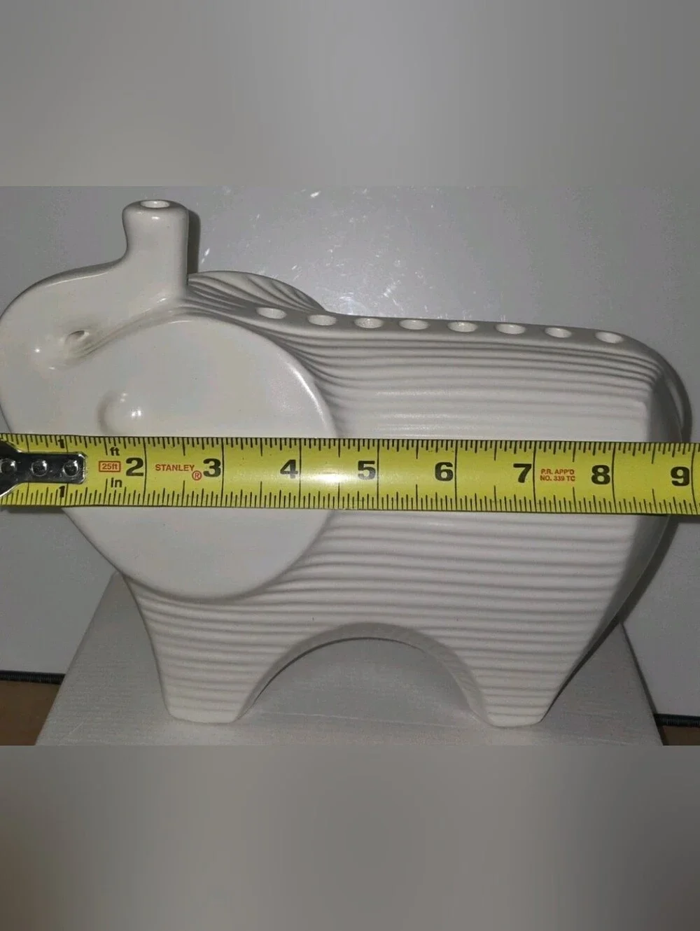Jonathan Adler Stoneware Elephant Menorah Candle Holder White Glaze Finish